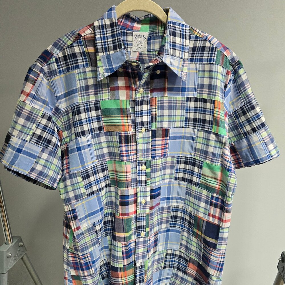 Brooks Brothers Short Sleeve Madras Button Up Shirt